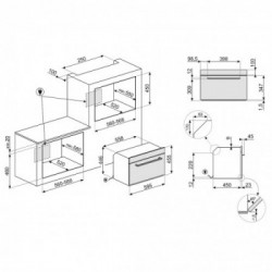 Smeg SF4400MX - Microonde Combinato da Incasso, 32 Litri, 59.5 cm, Acciaio Inossidabile