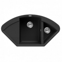 Elleci LGYCOR40 - Lavello easy CORNER, 105.7X57.5, 2VG, nero