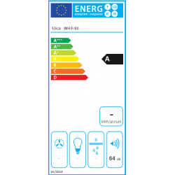 Elica IKONA LIGHT WH/F/60 - Cappa Filtrante, Incassato Bianco, 710 m³/h, PRF0165083,A
