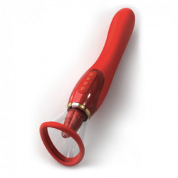 Fantasy For Her - Pompa per Vagina con Vibrazione, Rossa, Stimolante, Impermeabile, Ricaricabile