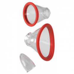 Fantasy For Her - Pompa per Vagina con Vibrazione, Rossa, Stimolante, Impermeabile, Ricaricabile