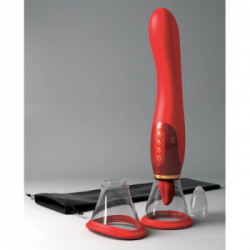 Fantasy For Her - Pompa per Vagina con Vibrazione, Rossa, Stimolante, Impermeabile, Ricaricabile