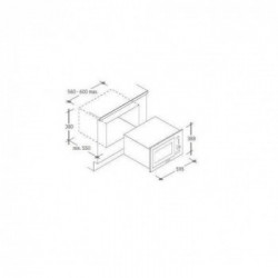 Candy MIC 25 GDFX - Microonde con Grill da Incasso, 25 Litri, 900 W, Inox
