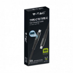 V-TAC Cavo USB a Tipo C 1mt Colore Nero