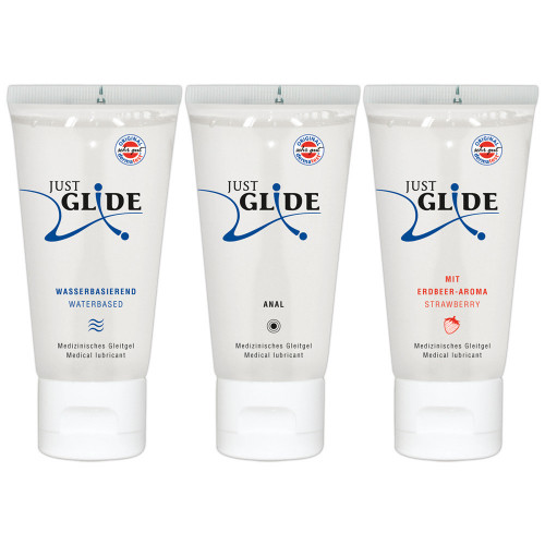 Just Glide - Lubrificante, Vegano, Set 3 x 200ml 