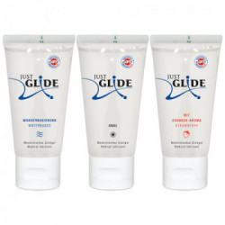 Just Glide - Lubrificante, Vegano, Set 3 x 200ml 