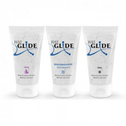 Just Glide - Lubrificante, Vegano, Tubetto, Set 3 x 50 ML,