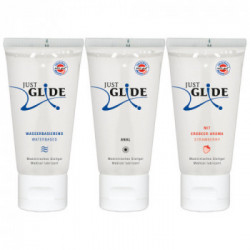 Just Glide - Lubrificante, Vegano, Tubetto, Set 3 x 50 ML,