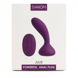 Svakom Julie Violet - Plug Anale con Vibrazione, 5 MOD, Telecomando, Splashproof, Ricaricabile, Viola