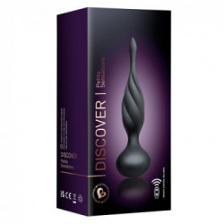 Rocks Off Discover - Plug Anale con Vibrazione, 10 MOD, Impermeabile, Telecomando, Ricaricabile, Nero