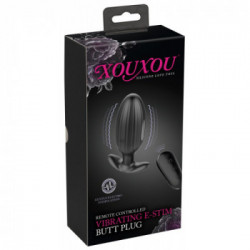 Xouxou E Stim Butt - Plug Anale con Vibrazione, Telecomando, Impermeabile, Ricaricabile