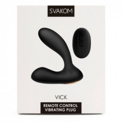 Svakom Vick Black - Vibratore Anale, 8 MOD, Telecomando, Ricaricabile