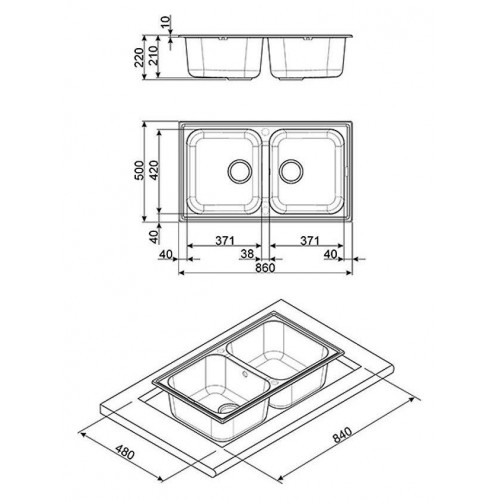 Smeg LZ862CT - Lavello da Incasso, 2 Vasche,...