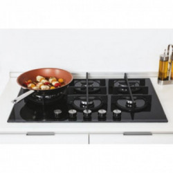 Candy CVG7WL4WEP - Piano Cottura a Gas, 74 cm, Nero, 5 Fornello(i)