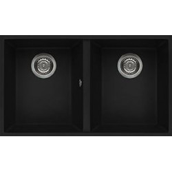 Elleci LGQ35040BSO - Lavello quadra 350, 76x44, 2V, nero sottotop