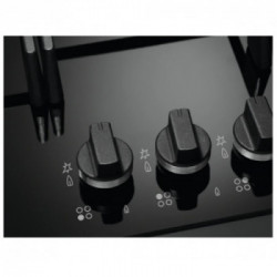 Aeg HKB75451NB - Piano Cottura a Gas, Cristallo Nero, 5 Fuochi, 75 cm