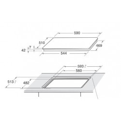 Indesit ING 61T/WH - Piano Cottura a Gas, 4 Fuochi, 59 cm, Bianco 