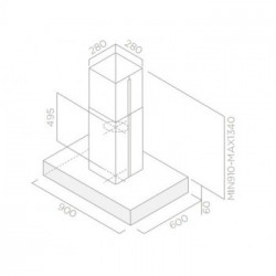 Elica SPOT PLUS ISLAND IX/A/90 - Cappa Aspirante ad Isola, Inox, 90 cm, PRF0097375, A