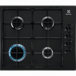 Electrolux KGS6404B - Piano Cottura a Gas, Slim Profile, 4 Fuochi, Nero, 60 Cm
