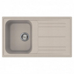 Smeg LZ861AV2 - Lavello Sintetico da Incasso, Una Vasca, Rettangolare, 86 cm, Avena