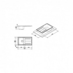 Smeg LZ861AV2 - Lavello Sintetico da Incasso, Una Vasca, Rettangolare, 86 cm, Avena