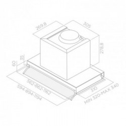 Elica BOXIN IX/A/120 - Cappa Aspirante da Incasso, Inox, 120 cm, PRF0097842, D