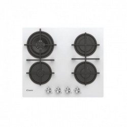 Candy CVG6BR4WPW - Piano Cottura a Gas, Bianco, 59.5 cm, 4 Fornello(i)