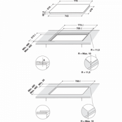 Indesit IB 21B77 NE - Piano Cottura ad Induzione, 4 Zone, 77 cm