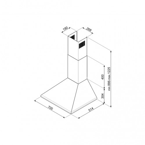 Smeg KSED75XE - Cappa Aspirante a Parete, Inox...