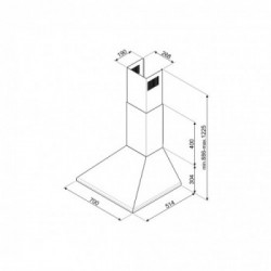 Smeg KSED75XE - Cappa Aspirante a Parete, Inox Satinato, 70 cm, 595 m³/h, B