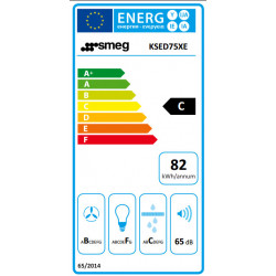 Smeg KSED75XE - Cappa Aspirante a Parete, Inox Satinato, 70 cm, 595 m³/h, B