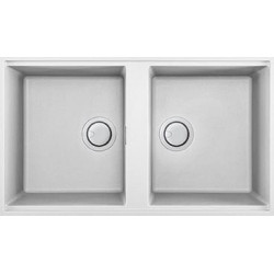 Elleci LGB45068BSO - Lavello best 450, 84x49, 2V, bianco sottotop