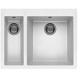 Elleci LGQ15068BSO - Lavello quadra 150, 59x50, 2V, bianco sottotop