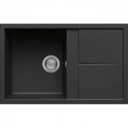 Elleci LGU30040 - Lavello unico 300, 79X50, 1VG, nero