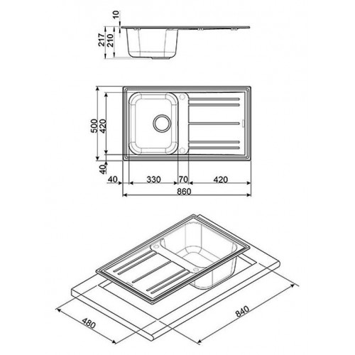 Smeg LZ861CT - Lavello da Incasso, Una Vasca,...