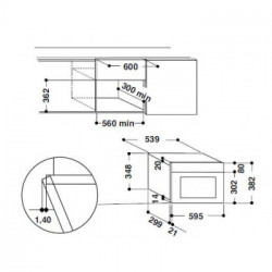 Hotpoint MN 314 IX HA - Forno Microonde da Incasso, Grill, Inox, 22 Litri