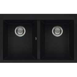 Elleci LKQ35086 - Lavello quadra 350, 79x50, 2V, black