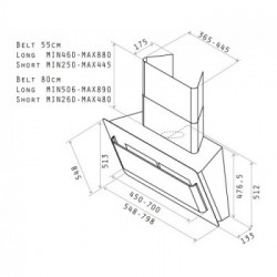Elica BELT IX/F/80 - Cappa Filtrante a Parete, Inox, 80 cm, 800 m³/h, PRF0033852, A