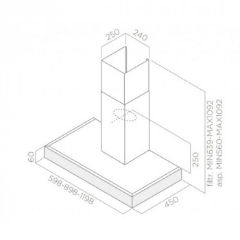 Elica SPOT PLUS LCD H6 90 -... 2