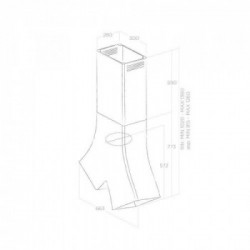 ElicaYE WH/A/66 - Cappa Aspirante ad Isola, Cristalplant Bianco, 66 cm, PRF0098375, A