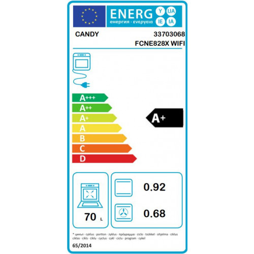 Candy FCNE828X - Forno Elettrico da Incasso, 70...