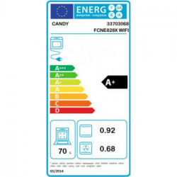 Candy FCNE828X - Forno Elettrico da Incasso, 70 Litri, Acciaio Inossidabile, Classe A+