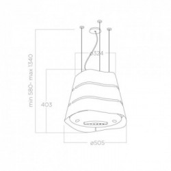 Elica WAVE UX IX/F/51 - Cappa Filtrante ad Isola, Acciaio Inossidabile, 51 cm, 610 m³/h, PRF0171194