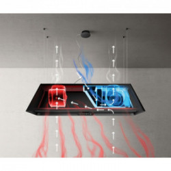  Elica PRF0171- Cappa a Isola Sospesa, 120 cm, Purificatore D'Aria, Nero, effetto soft touch Ikona Maxxi Pure, Classe A