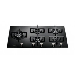 Whirlpool GOA 9523/NB - Piano Cottura a Gas, Tripla Corona, Vetroceramica Nero, 90 cm