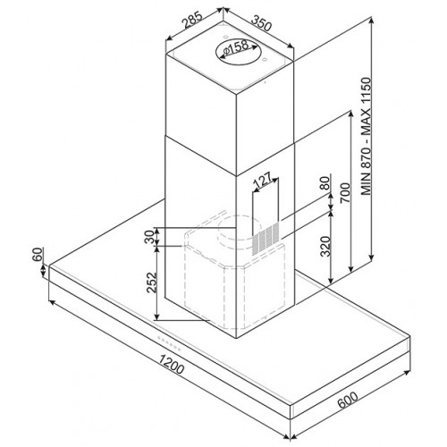 Smeg KI120XE - Cappa Aspirante ad Isola, Inox...