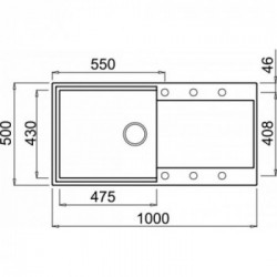 Elleci LGY48051 - Lavello easy 480, 100X50, 1VG, avena