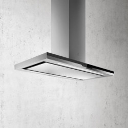 Elica METEORITE ISLAND IX/A/120x60 - Cappa Aspirante ad Isola, Inox e Vetro Nero, 120x60 cm, PRF0148122, A