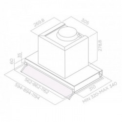 Elica BOX IN PLUS IXGL/A/60 - Cappa Aspirante da Incasso, Inox e Vetro Bianco, 60 cm, PRF0097795, B