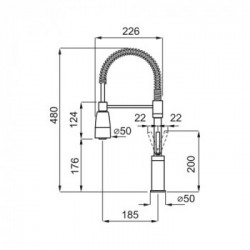 Elleci Chef G40 - Miscelatore Monocomando con Doccetta, Nero